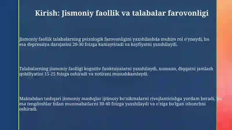 Kirish: Jismoniy faollik va talabalar farovonligi 3