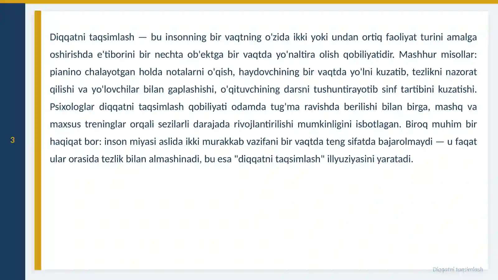 Diqqatni Taqsimlash 3