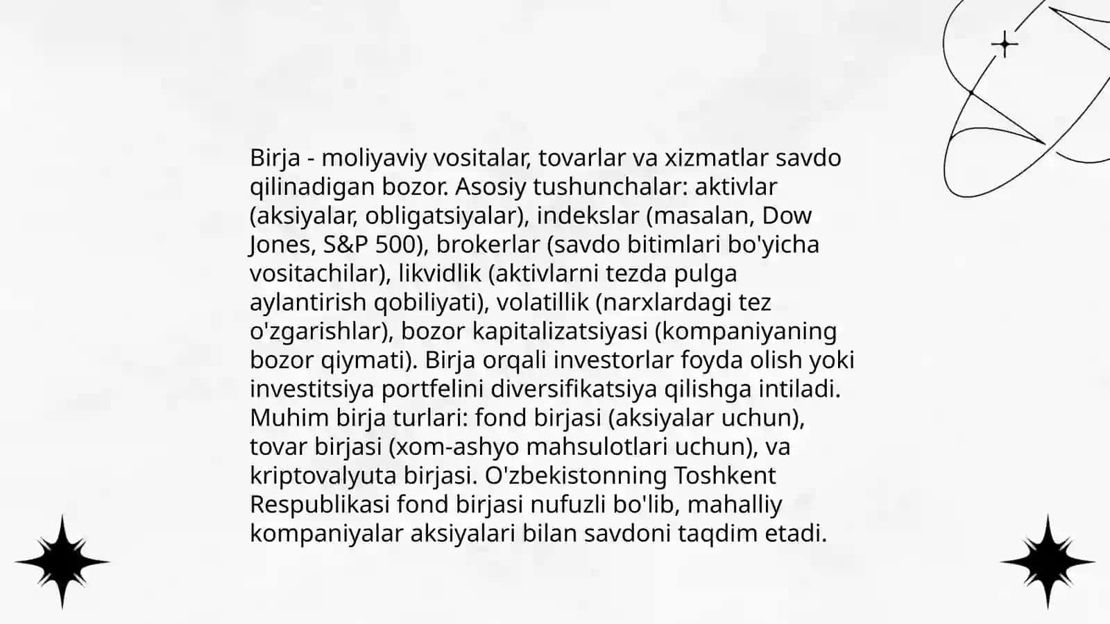 Birjaviy va nobirjaviy bozorlar 3
