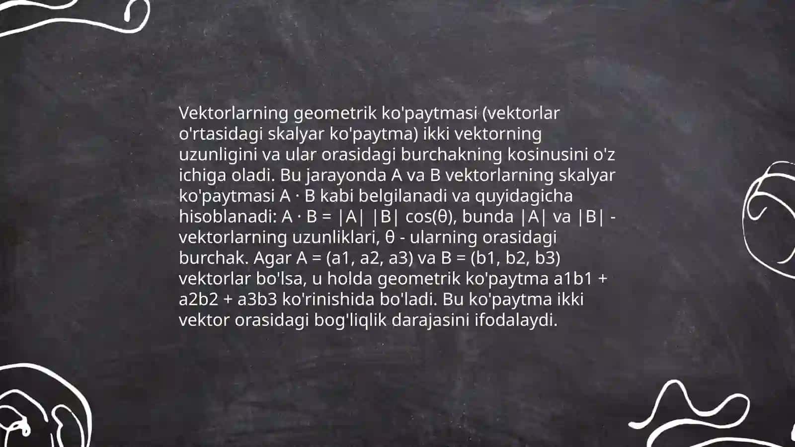 Vektorlarning vektor va aralash koʻpaytmasi 3