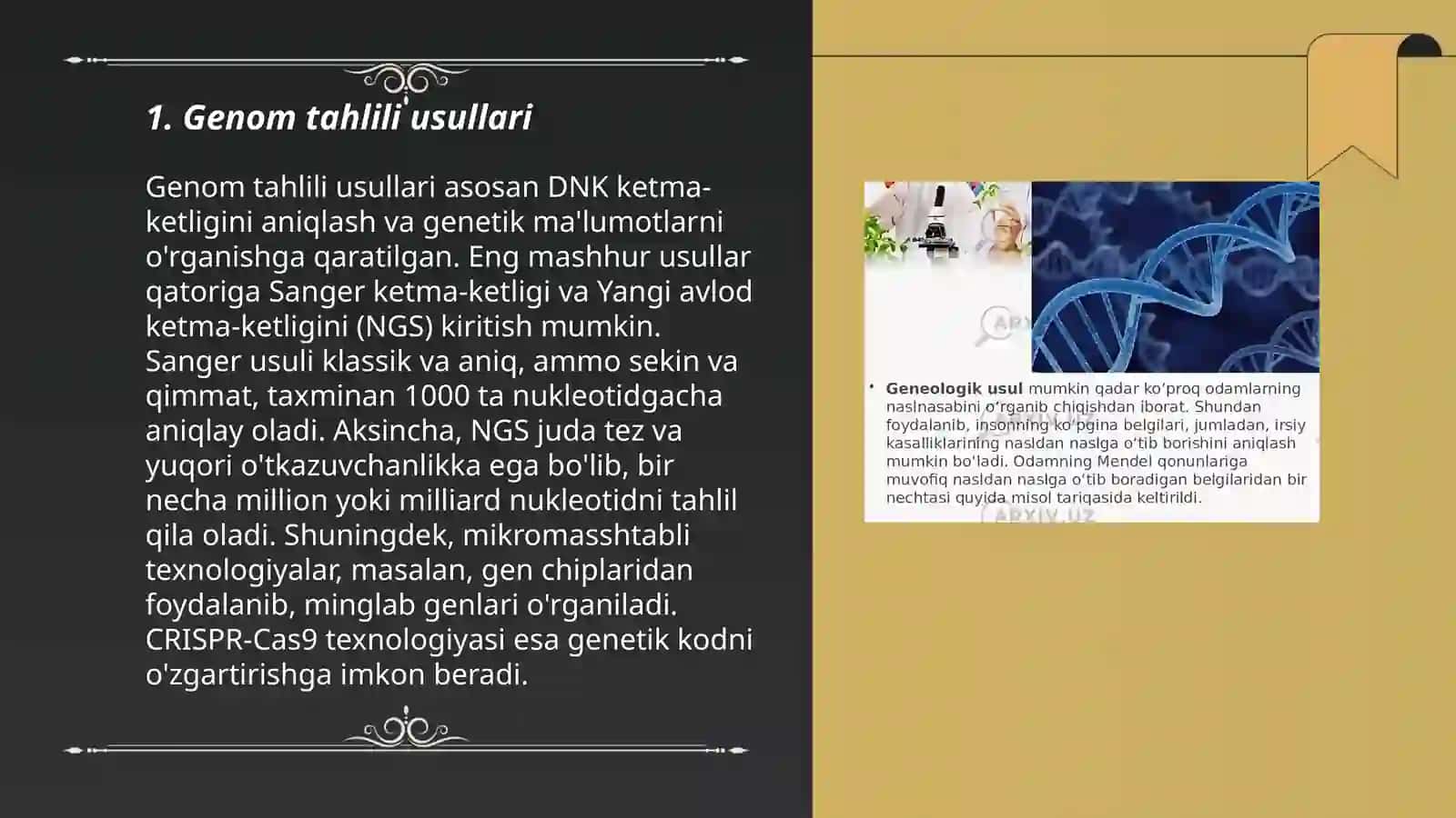Odam genetikasining oʻrganish usullari 3