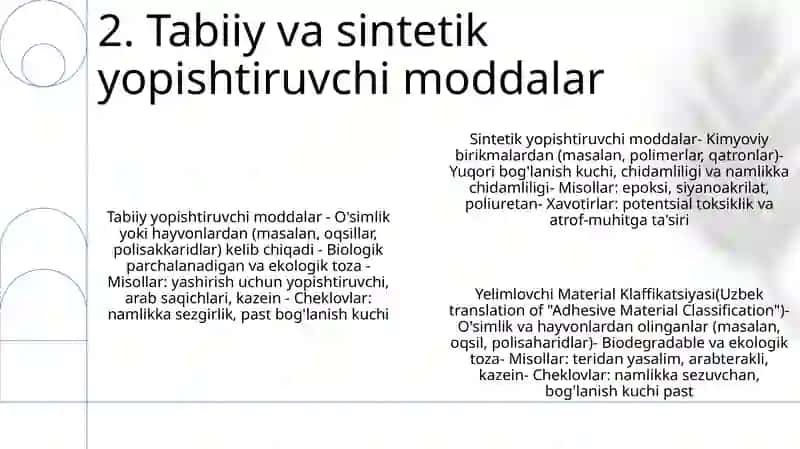 Yelimlovchi Material Klaffikatsiyasi 3