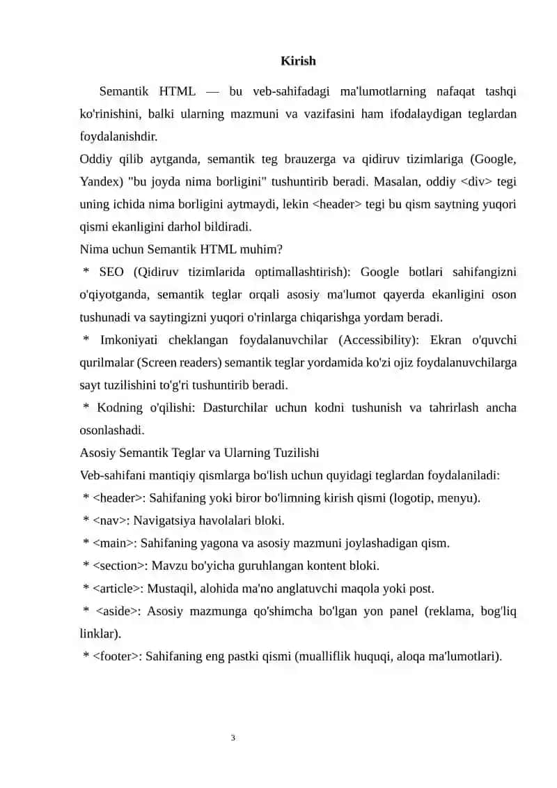 Semantik HTML teglari 3