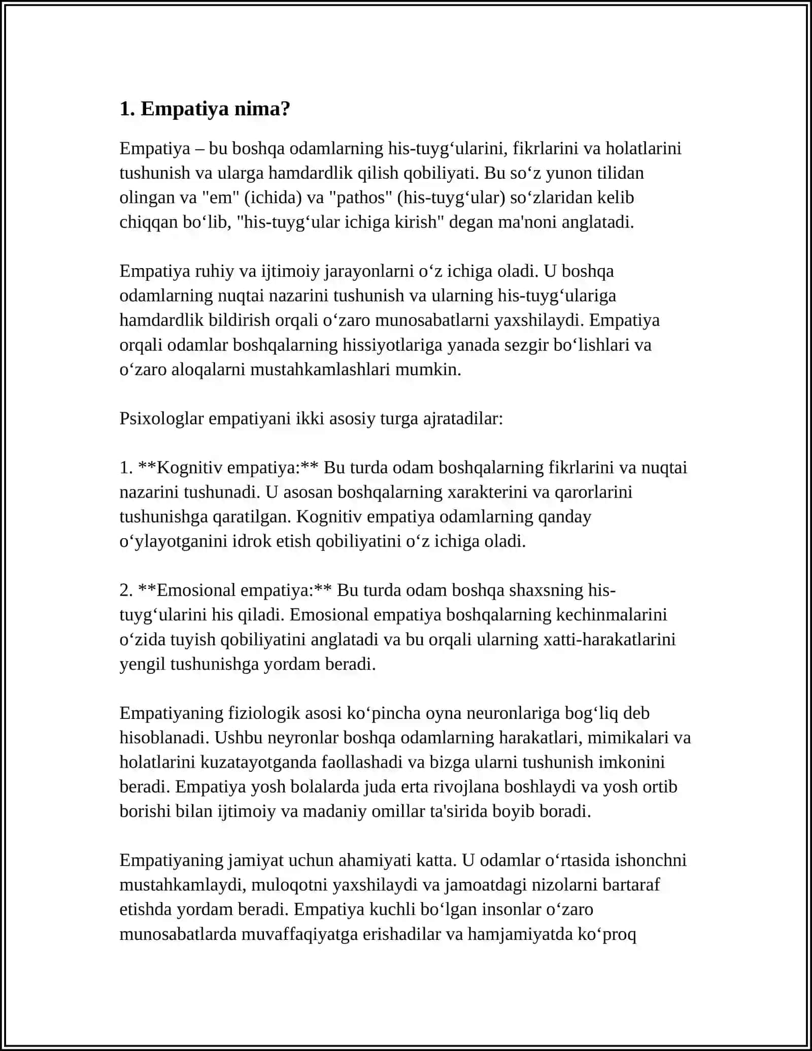 EMPATIYA DARAJASI DIAGNOSTIKASI 3