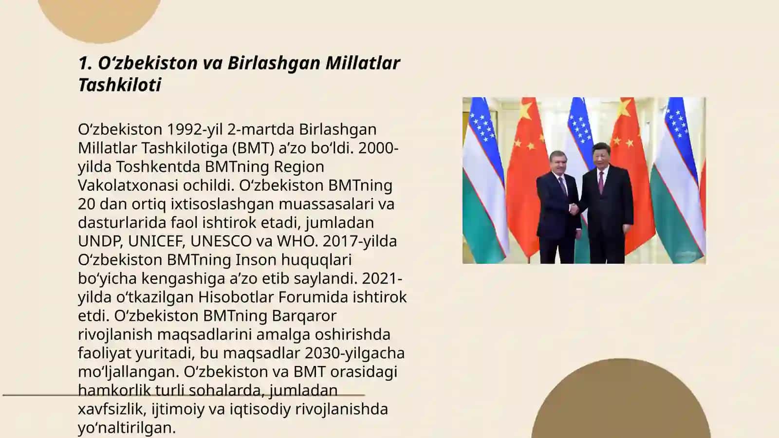 Oʻzbekistonning xalqaro tashkilotlar bilan hamkorlik aloqalari 3