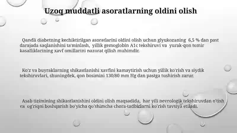 Qandli diabetni davolash prinsiplari 3