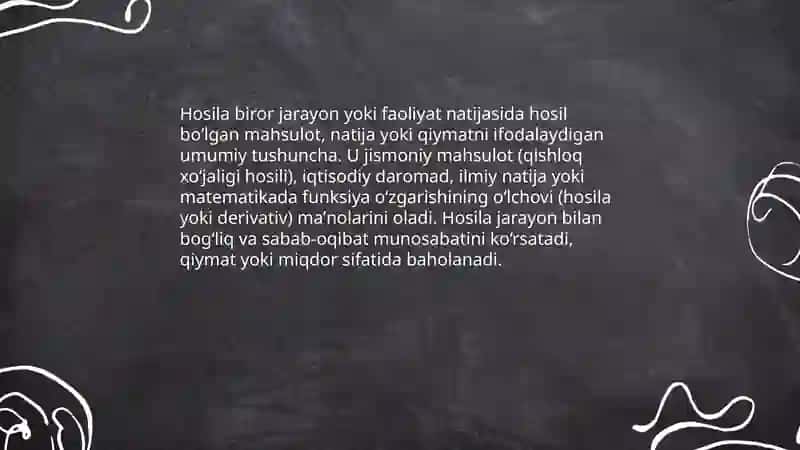 Hosila va uning ma'nolari 3