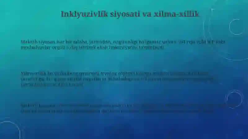 Inklyuzivlik siyosati va xilma-xillik 3