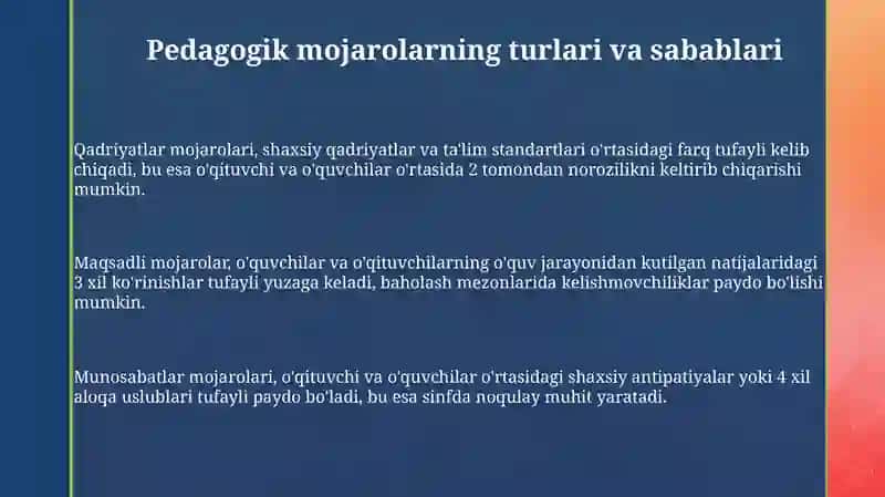 Pedagogik konflikt turlari va ularni bartaraf etish yo'llari 3