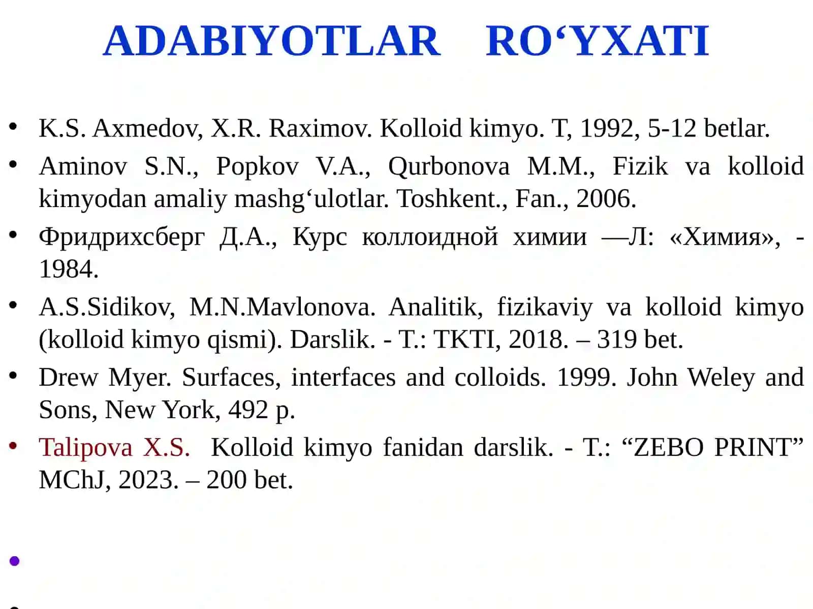 Fizikaviy va kolloid kimyo 2 3