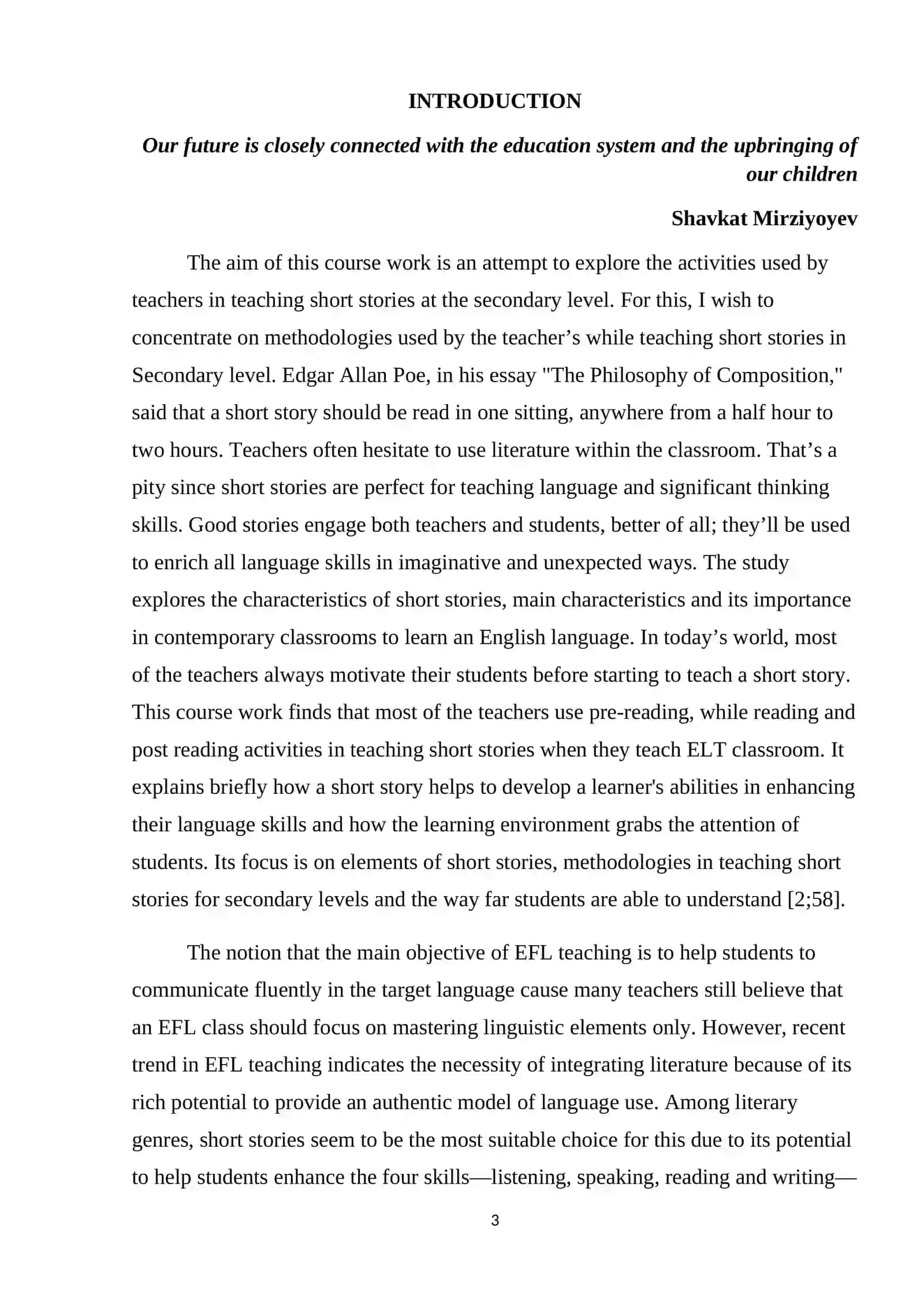 Methods of using short stories in English lessons 3