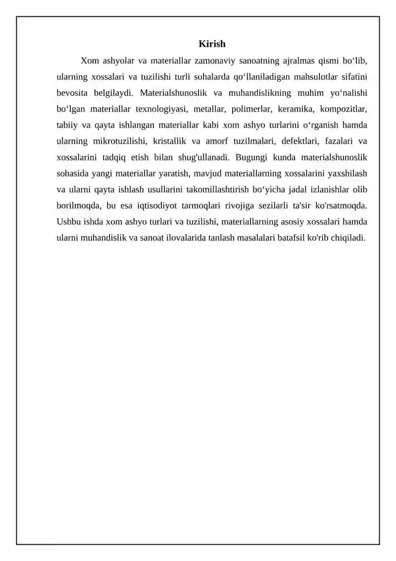 Xom ashyo turlari va tuzilishi 3