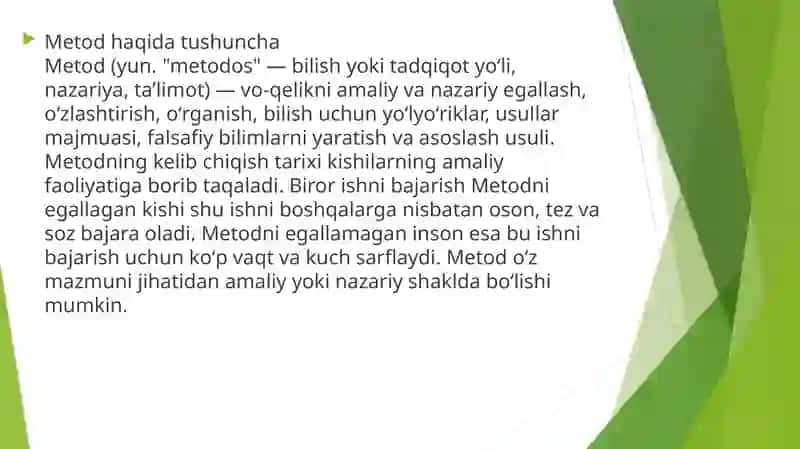 Metodlar haqida tushuncha 3