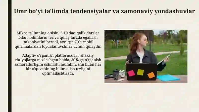 Umr bo'yi ta'limda tendensiyalar va zamonaviy yondashuvlar 3