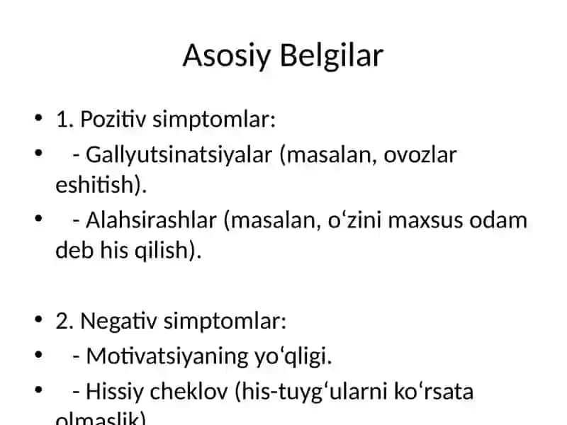 Shizofreniya Kasalligi 3