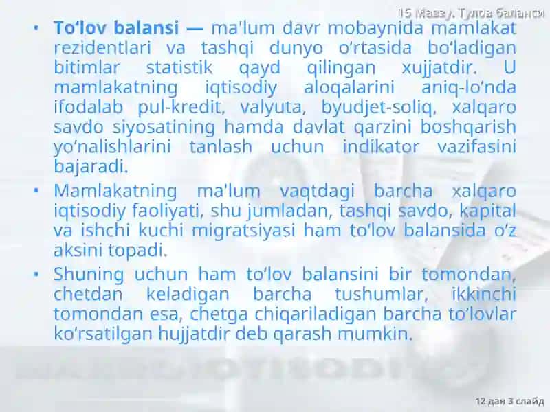 To‘lov balansi 3