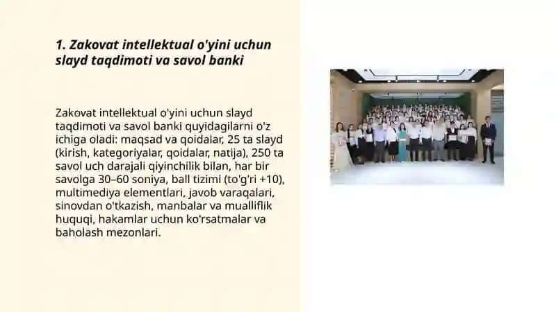 Intellektual loyihalar slayd ichida 3