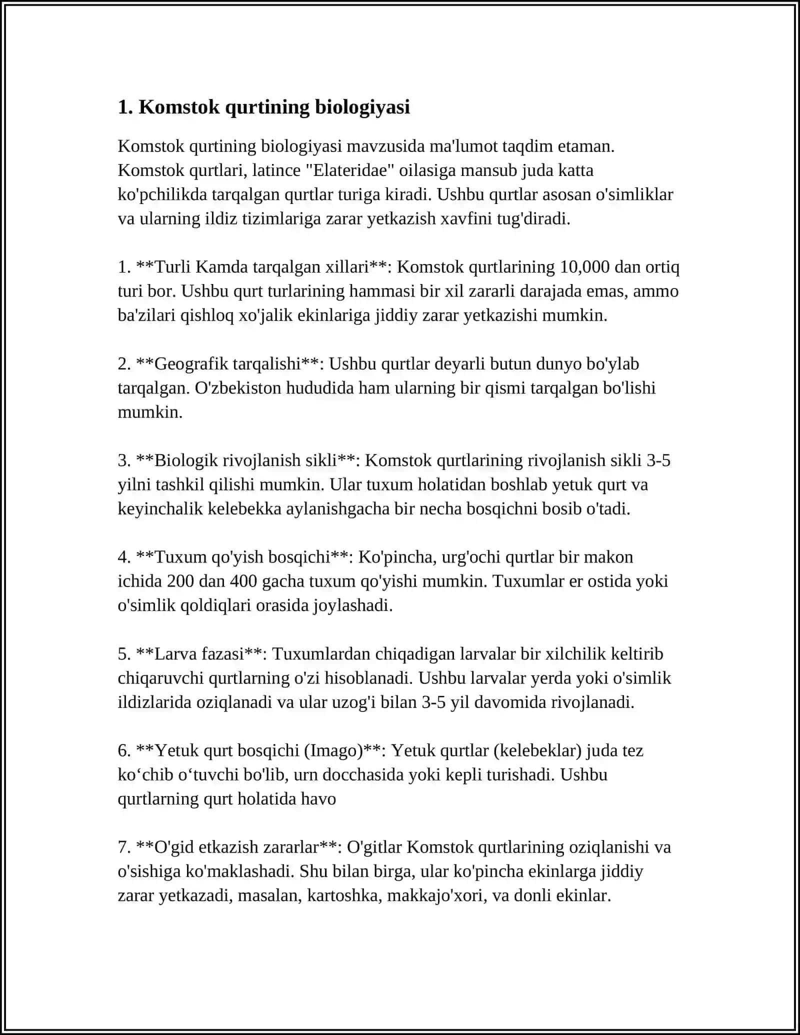 TUT DARAXTI ZARARKUNANDALARI. KOMSTOK QURTI 3