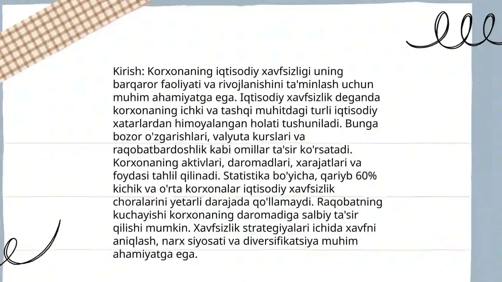Korxonaning iqtisodiy xavfsizligi 3