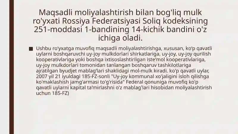 Maqsadli tushumlarga doir hisoblash ishlari audit 3