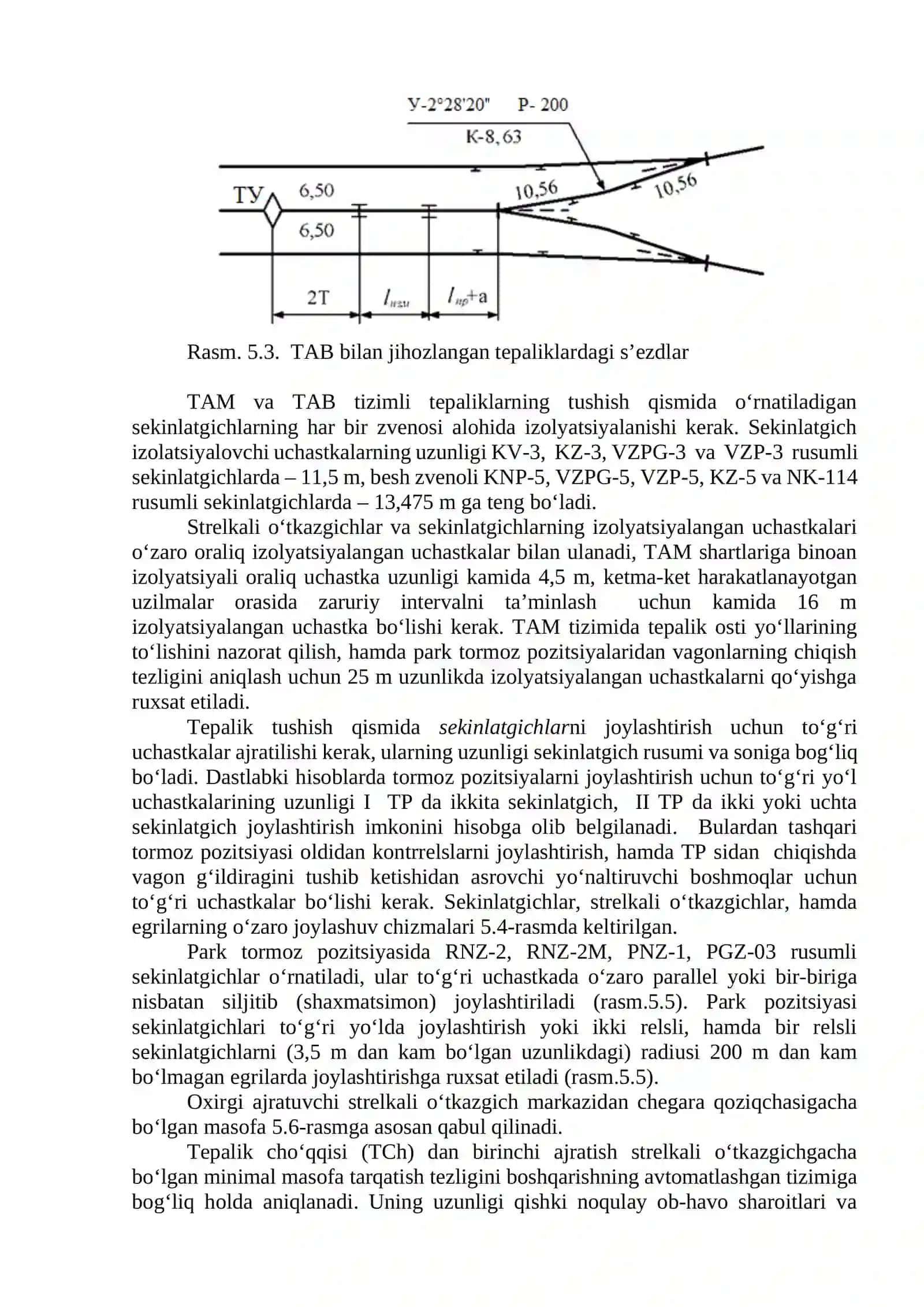 Saralash parki tepalik bo‘g‘izi rejasining konstruktiv elementlari 3