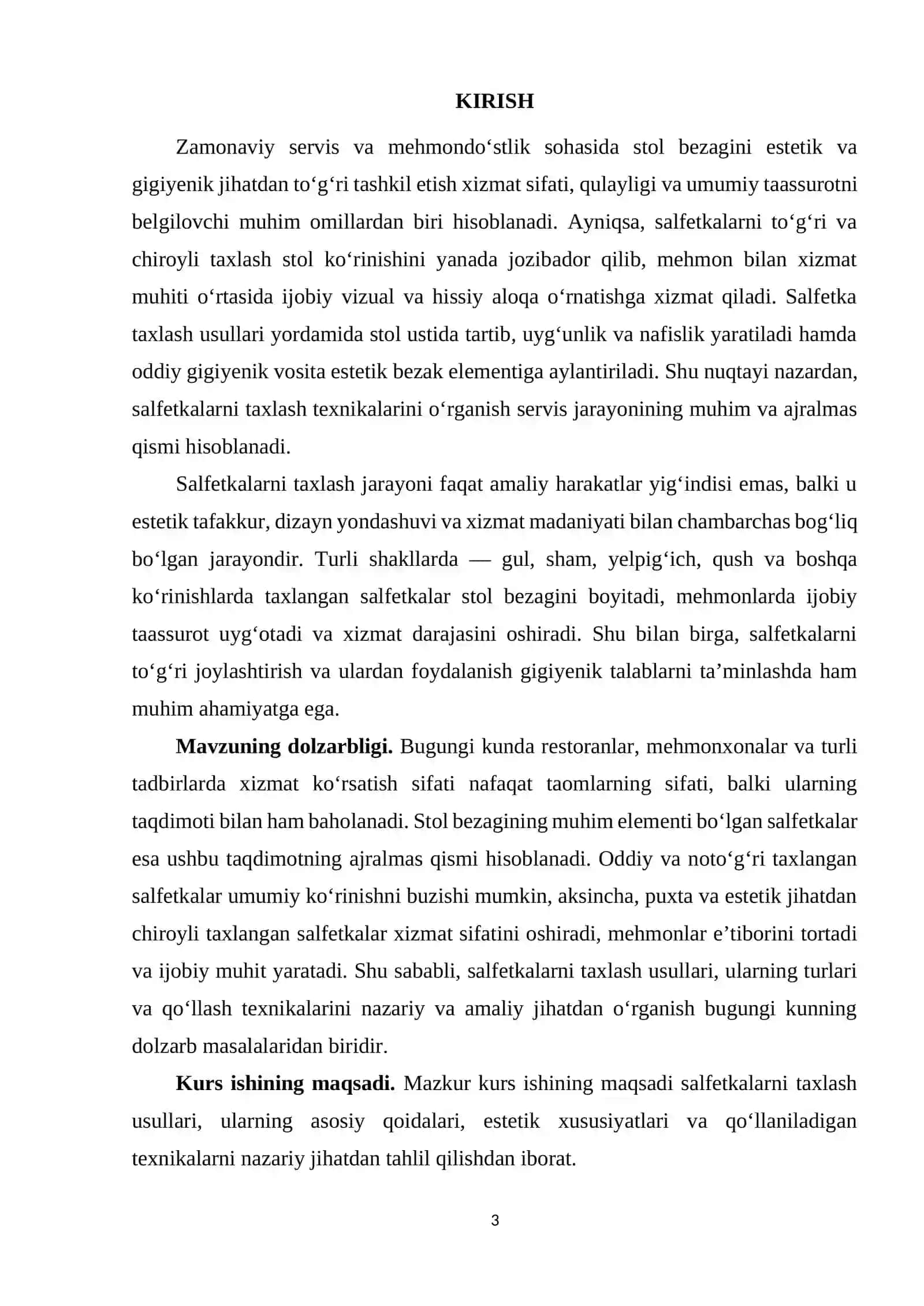 SALFETKALARNI TAXLASH USULLARI 3