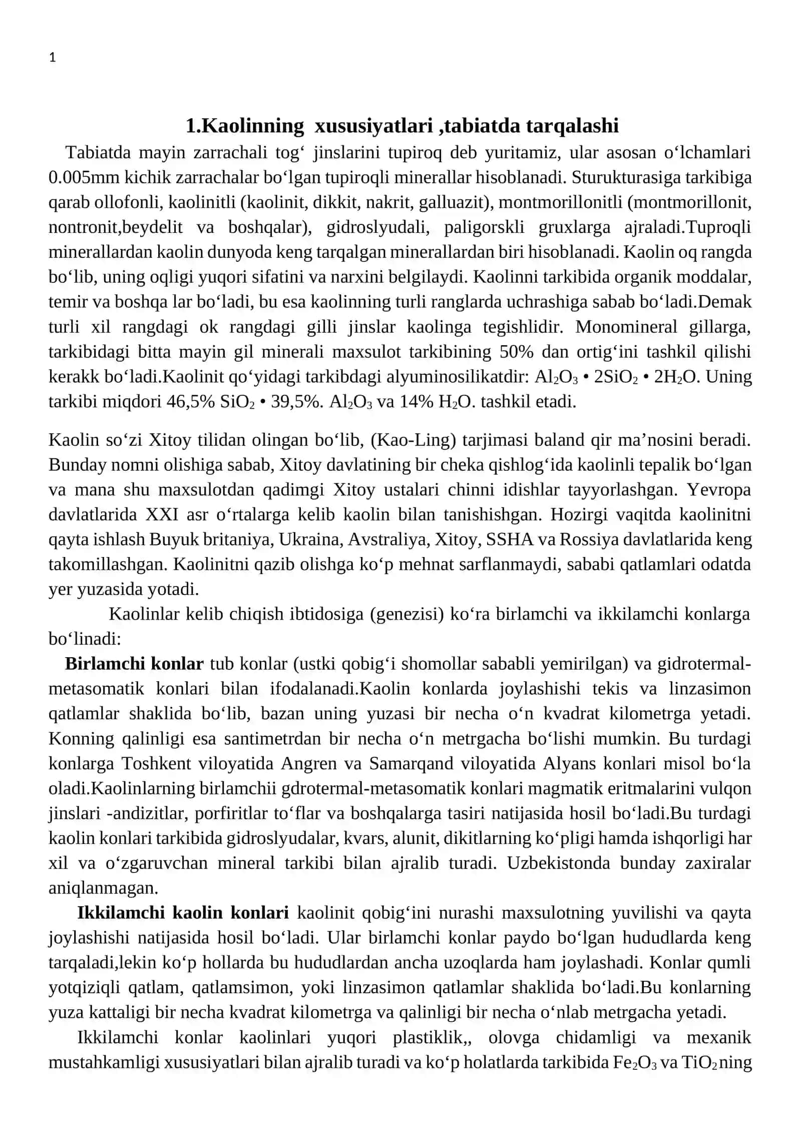 Kaolin rudalarini boyitish texnologiyasi 3