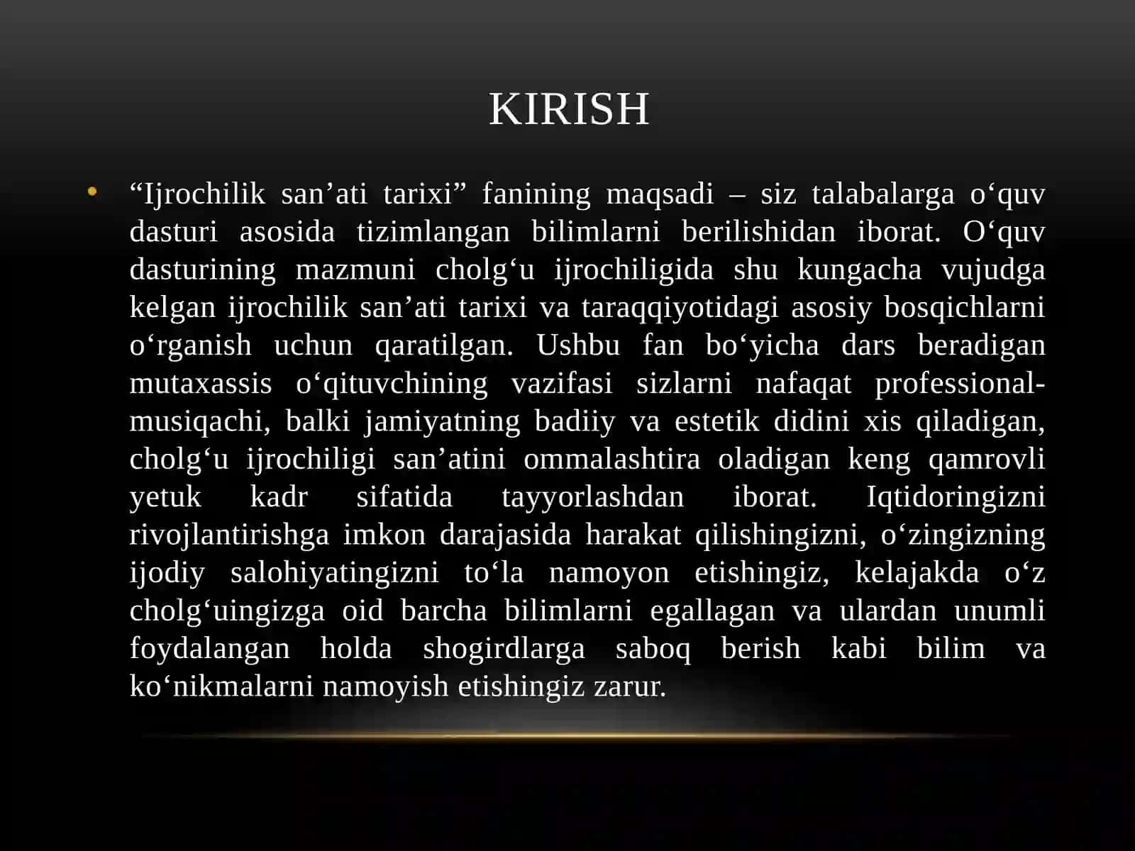 "Ijrochilik san'ati tarixi" 3