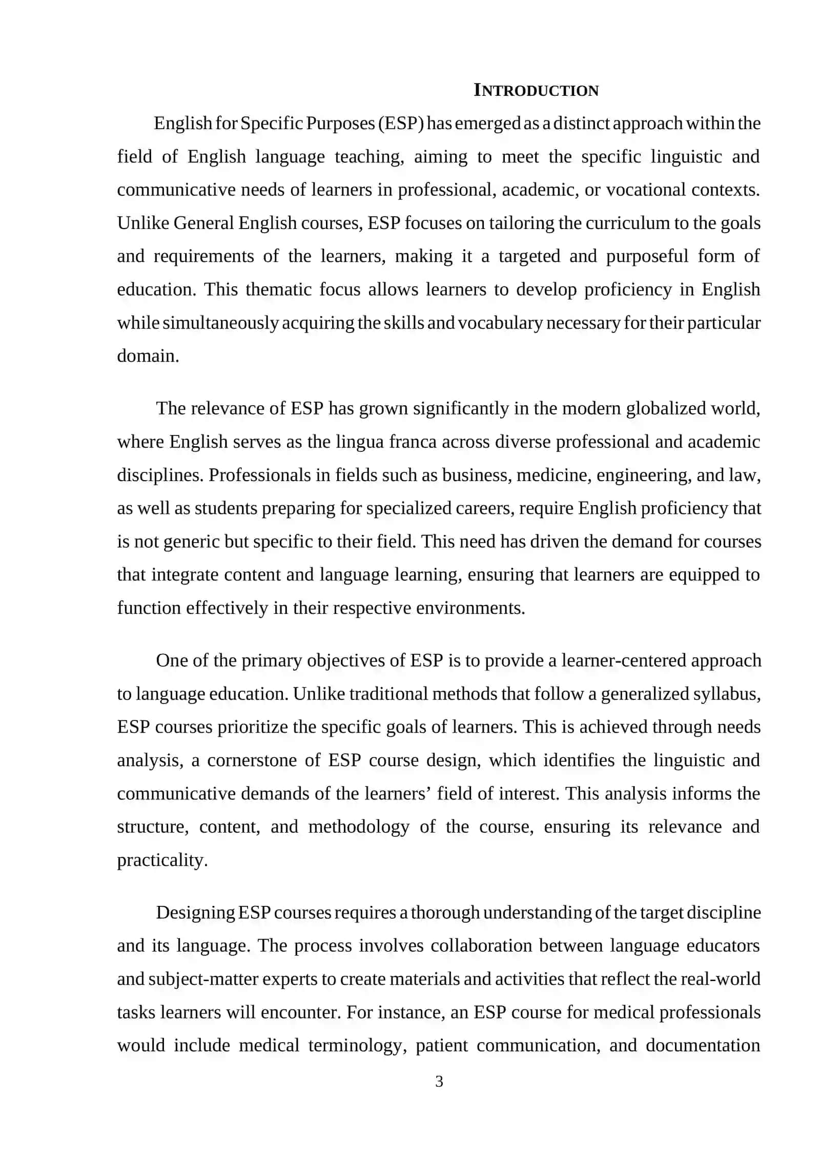 English for Specific Purposes: Designing Courses 3
