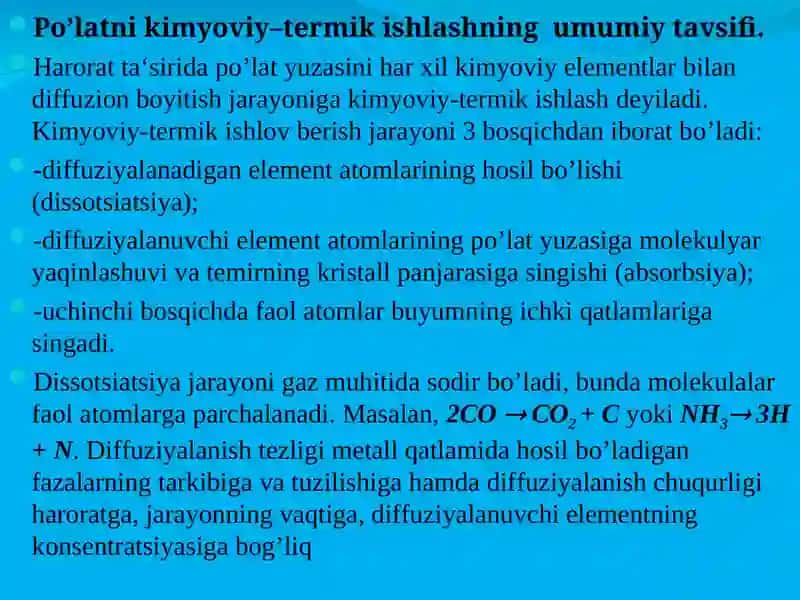 Po‘latlarga kimyoviy-termik ishlov berish 3