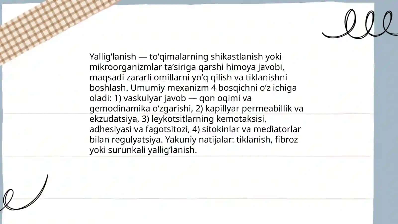 Yallig'lanish. Yallig'lanishning sabablari turlari bosqichlari belgilari 3