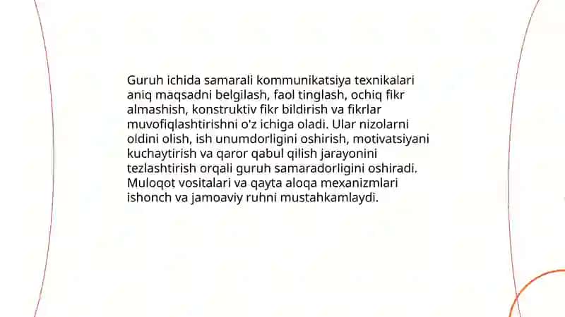 Guruhlarda jamoaviy ishlarni tashkil etish texnikalarining mohiyati va ahamiyati 3