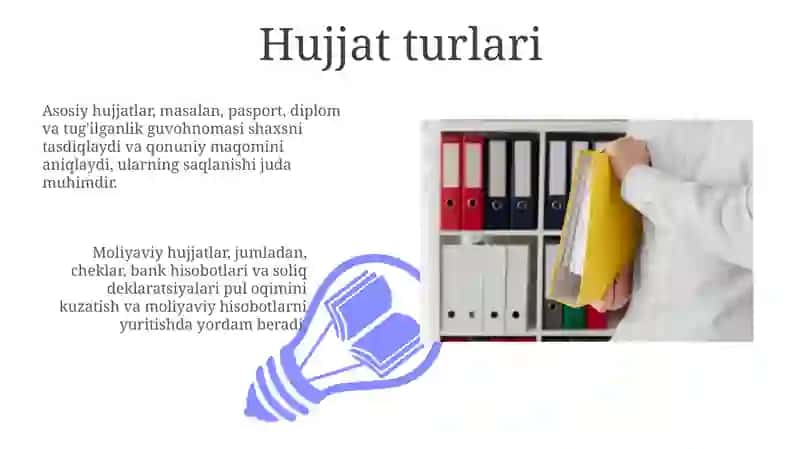 Hujjat turlari va ish yuritish asoslari 3