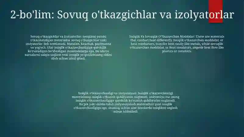 Issiqlik Va Sovuqlik O'Tkazuvchan Moddalar 3