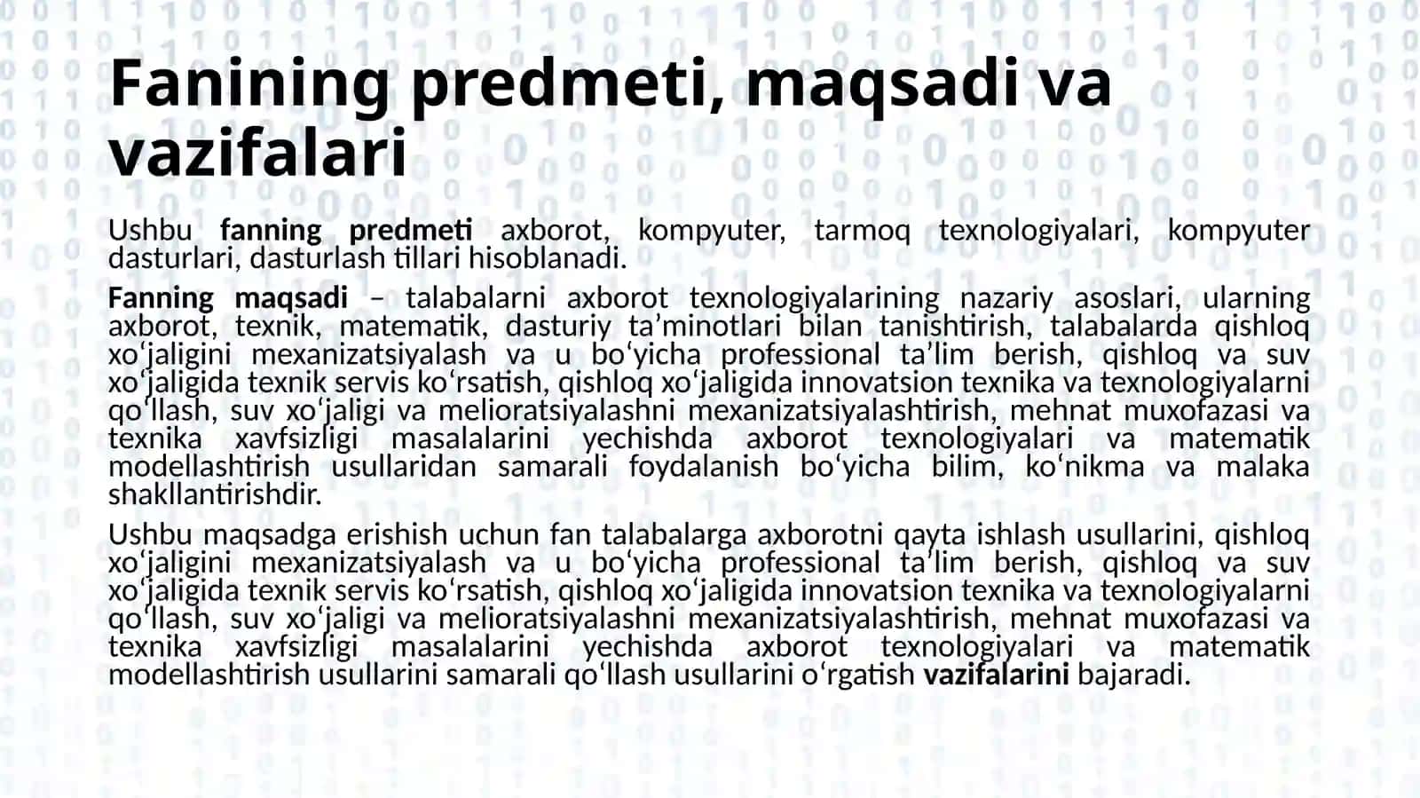 Ma’lumotlarni kodlash. Axborot jarayonlarining texnik va dasturiy ta’minoti 3