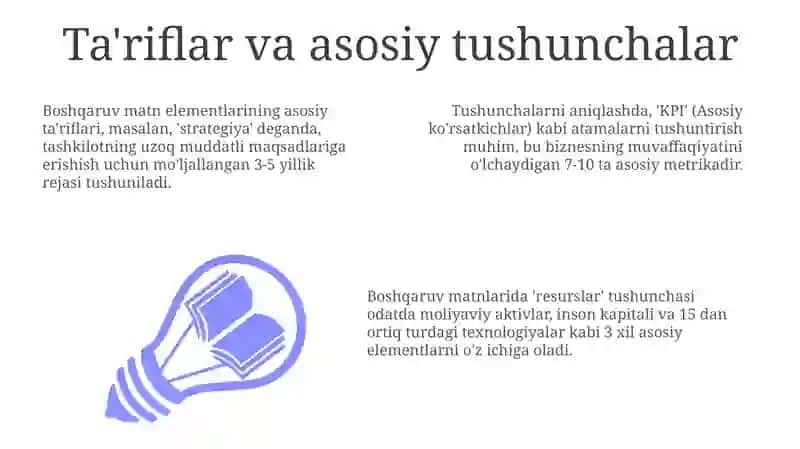 Boshqaruvning matnli elementlari 3
