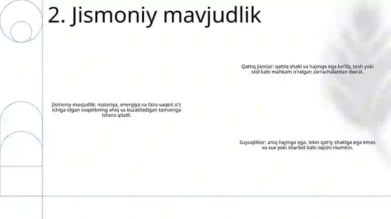 Borliqning Asosiy Turlari 3