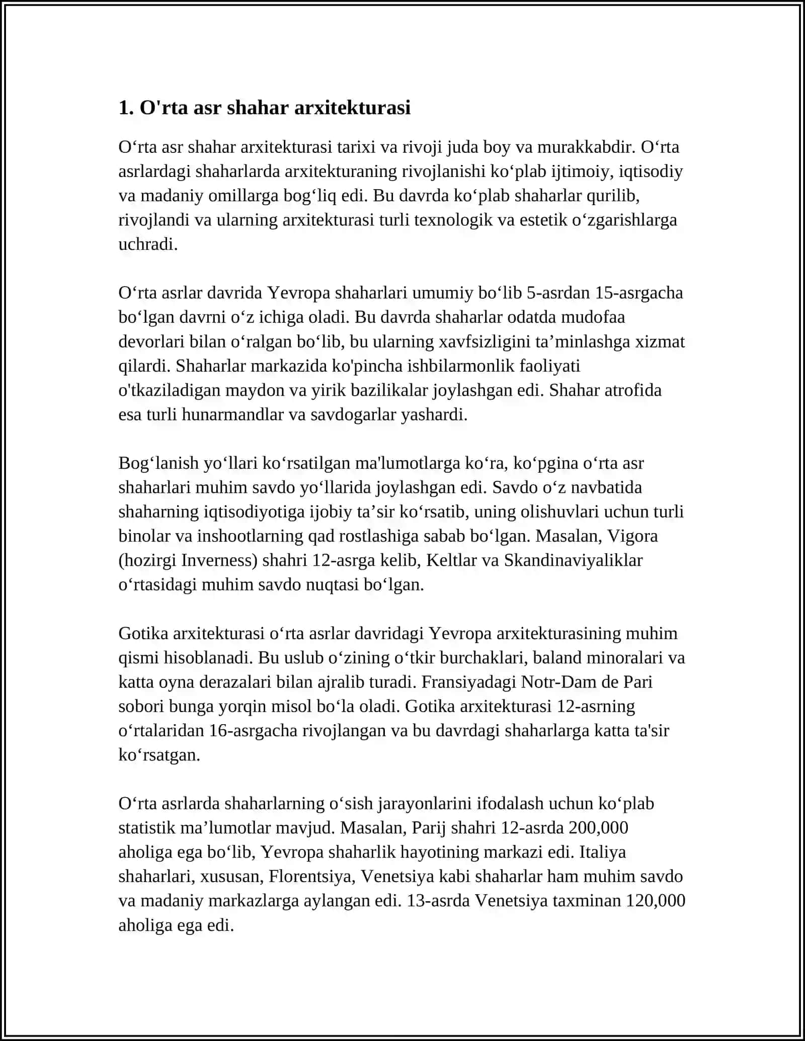 O'rta asr shahar arxitekturasi 3