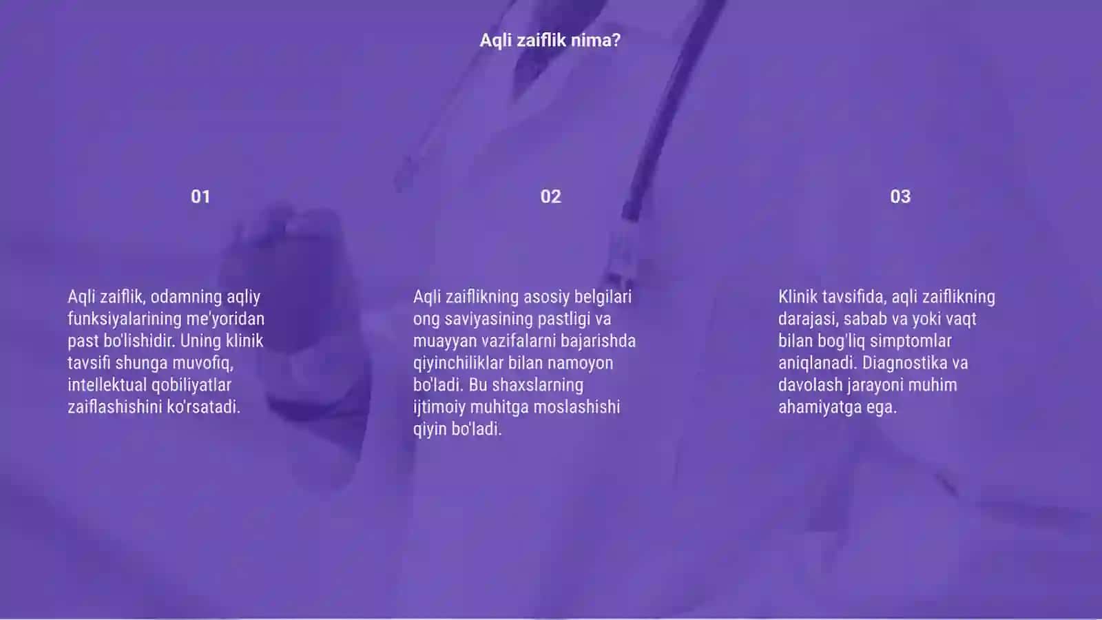 Aqli zaiflikning klinik tavsifi 3