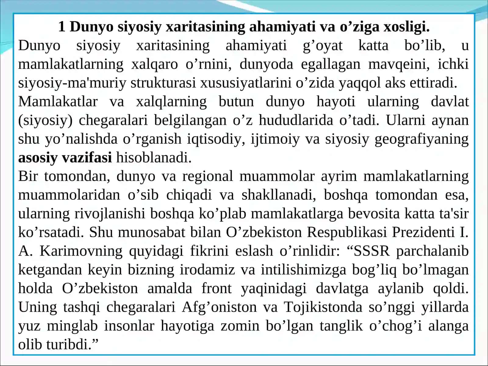 Hozirgi zamon dunyo siyosiy xaritasi 3