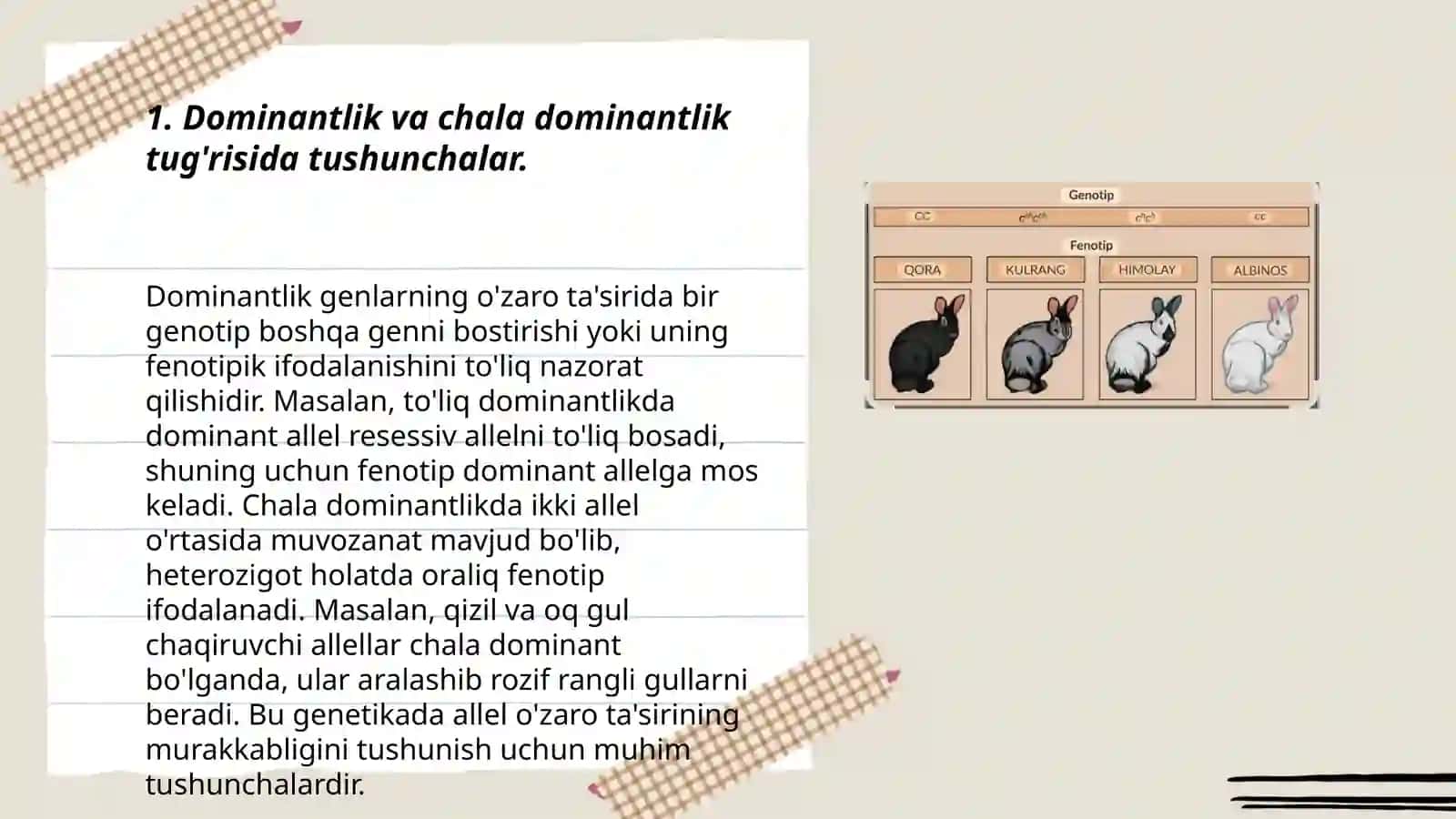 Dominantlik va chala dominantlik 3