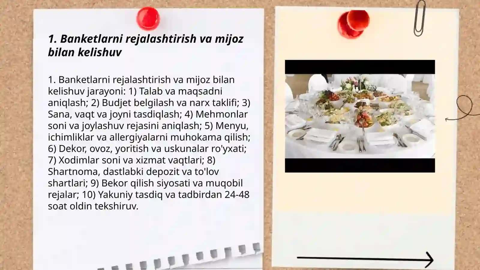 Banketlarda xizmat ko'rsatish 3