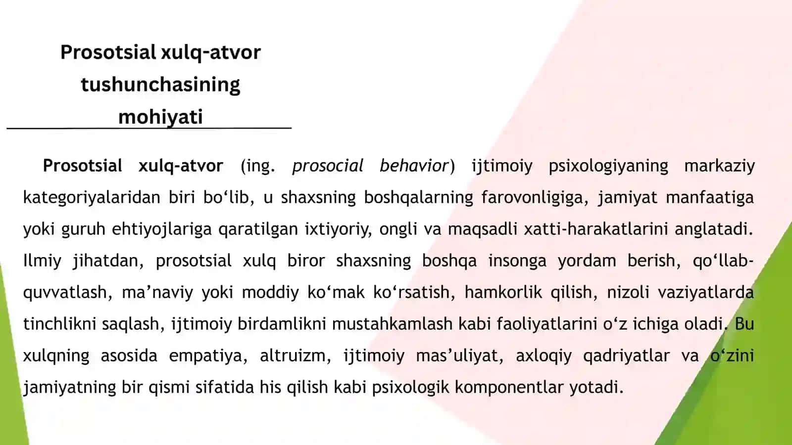 Shaxsning prosotsial xulq-atvori 3