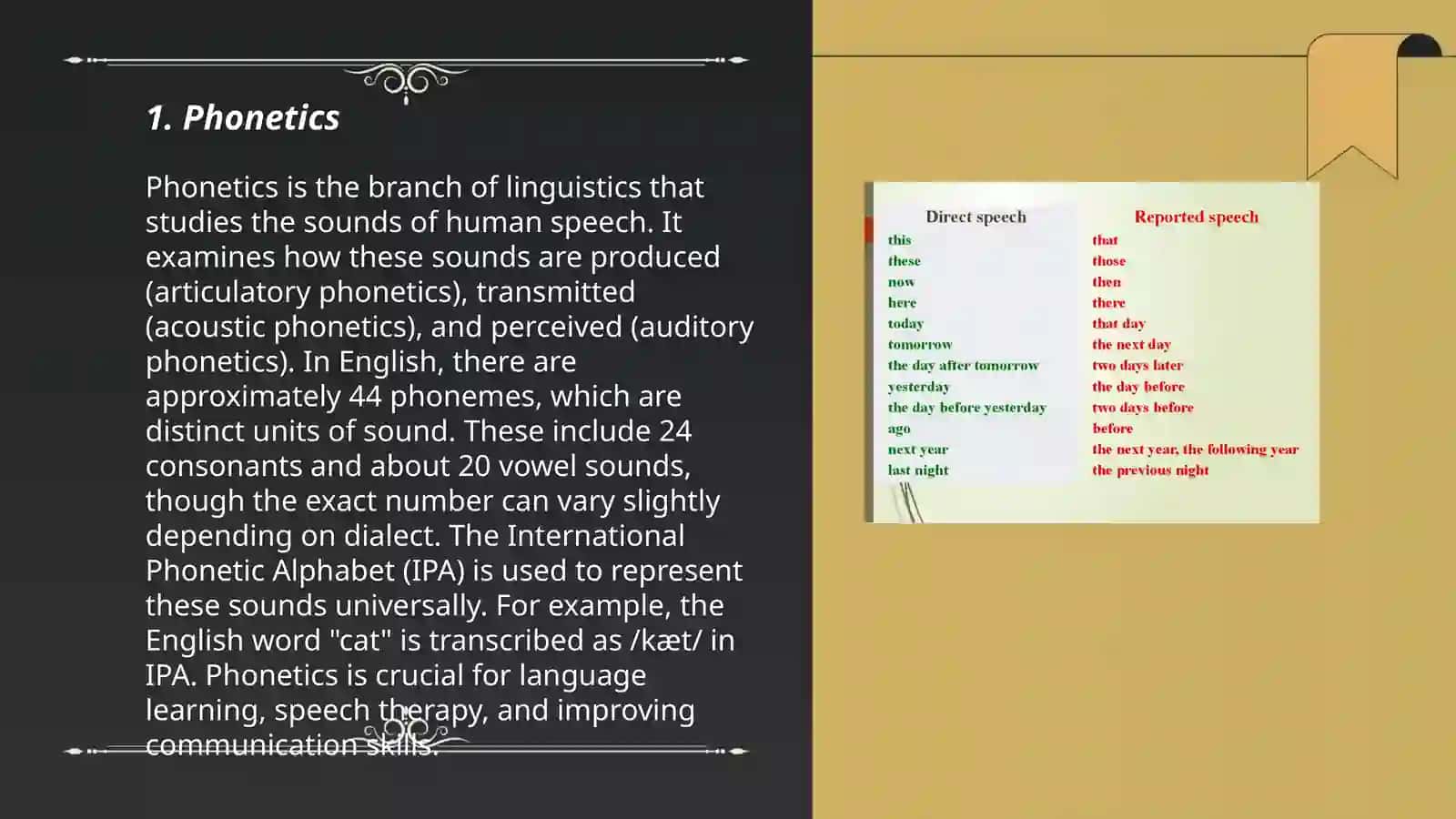 The classification of speech sound 3