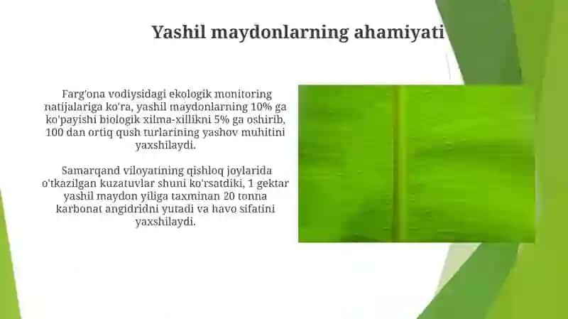 Ekologiani rivojlantrish va yashil makon 3