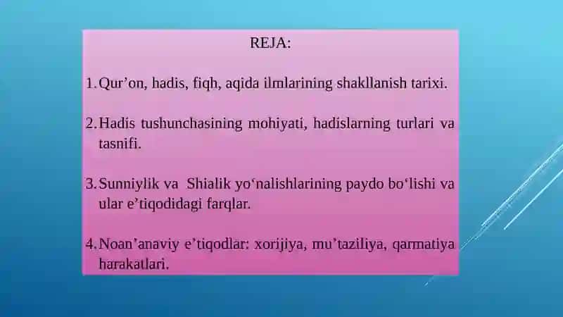 Islom dini manbalari va aqidaviy maktablar 3