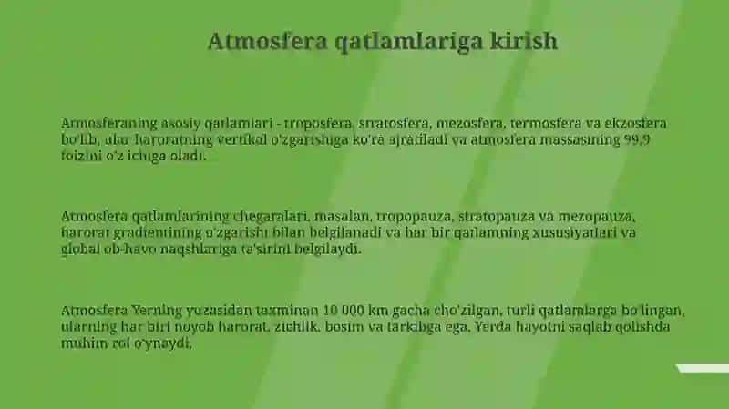 Atmosfera qavatlariga tarif 3