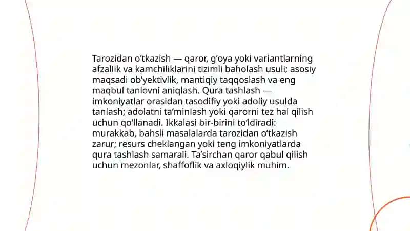 Tarozidan oʻtkazish va qura tashlash 3