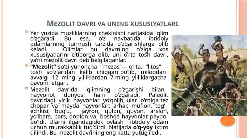 Mezolit davri va uningo‘rganilishi 3
