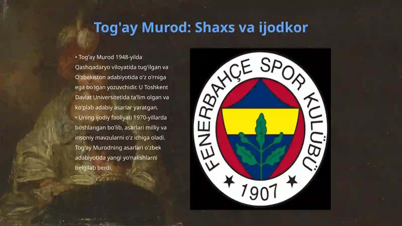 Tog'ay Murod asarlari tahlili 3